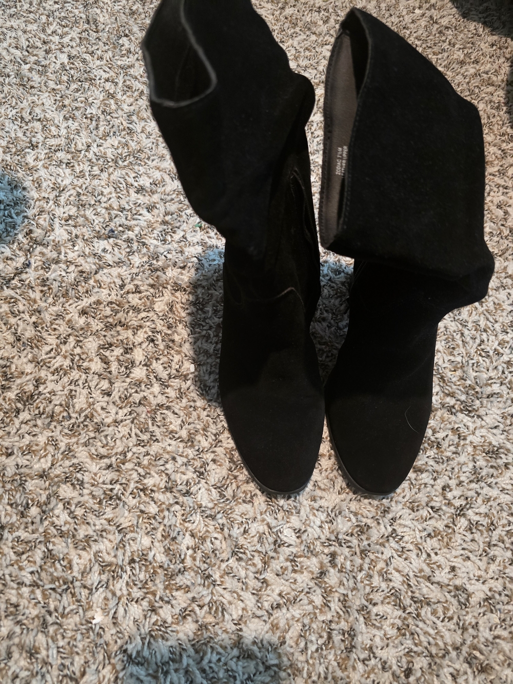 crown & ivy Black Suede Ankle Booties